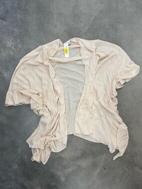 Anna & Ava Sheer Ruffle Cardigan One Size New With Tags